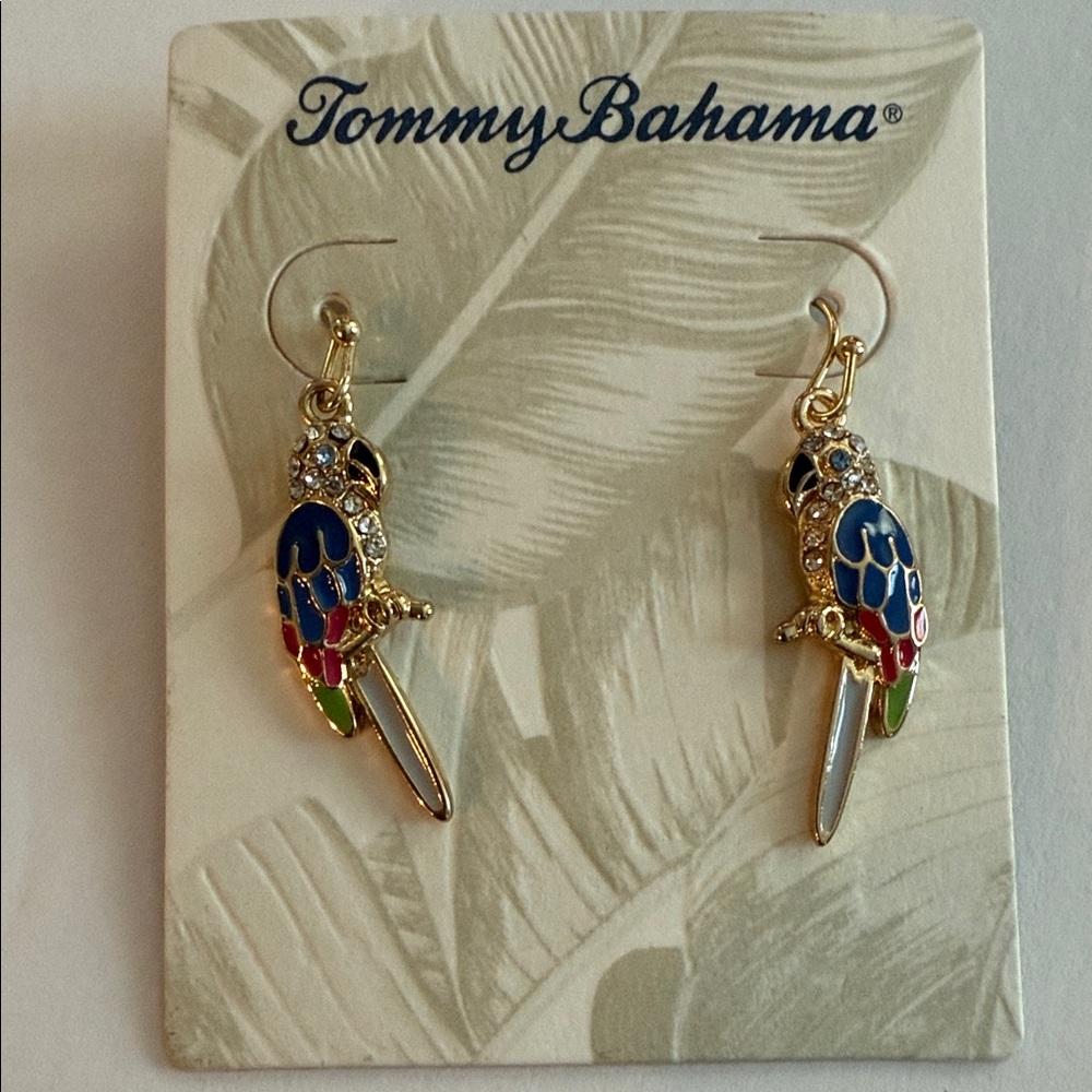 NWT Tommy Bahama Multicolor Parrot Earrings